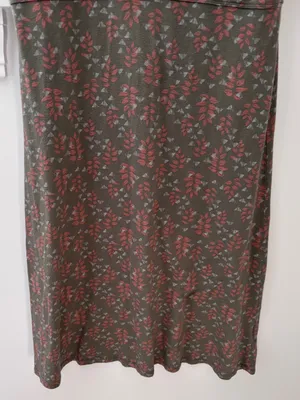Toad & Co Rosemarie Dress Organic Cotton Olive Green Leaf Print Womens M thumbnail 9