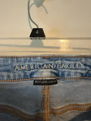 American Eagle Outfitters Light Blue Ripped Jean Shorts thumbnail 3