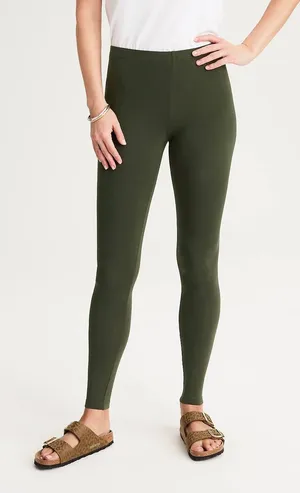 J Jill Pima Cotton Ankle Leggings Deep Olive Fall Winter Pants Neutral S New NWT thumbnail 1