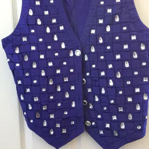 FINAL MARKDOWN basket weave jeweled vest large thumbnail 2