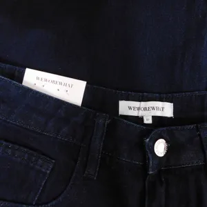 NWT!! WEWOREWHAT Low Rise Dad Jeans Dark Wash Blue Raw Hems Denim Casual Size 27 thumbnail 12