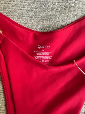 NWT Quince High Leg Ring bikini bottoms cherry thumbnail 3