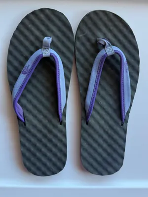 The North Face Women's Purple and Black Women's Flip Flops sz 10 thumbnail 1