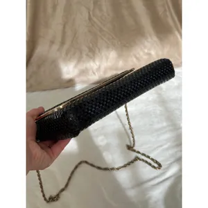 Vintage Black Metal Mesh Chainmail Evening Clutch Glam Purse Handbag Shoulderbag thumbnail 9