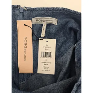 BCBGeneration Skirt Womens XS W1WX3B37 Blue Ruffle Tiered Denim NEW thumbnail 3