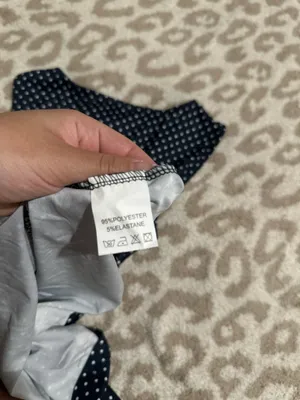 Navy Blue Polka Dot Fit & Flare Dress thumbnail 6