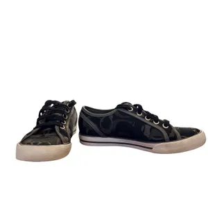 Coach Signature C Monogram Low Top Sneakers Black Grey Canvas Women Size 5‎ logo thumbnail 2