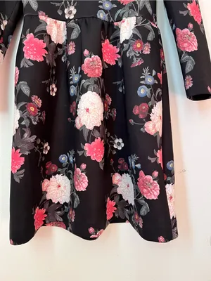NWOT Erin Fetherston Black Floral Cocktail Dress Women's Size‎ 10 Romantic Party thumbnail 4