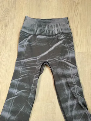 lululemon High-Rise Leggings Ebb to Street in black grey marble thumbnail 3