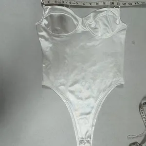 ADIKA White‎ Satin Bodysuit - Size S. thumbnail 7