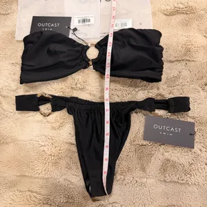 Outcast Clothing Denver Bikini Set Black Gold O Ring Hardware Swim thumbnail 9