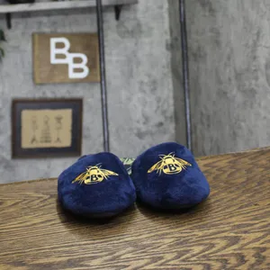 NWT Bridgerton Izzy & Liv Womens Enchanting Floral Bee Slippers Navy Blue 6M thumbnail 6