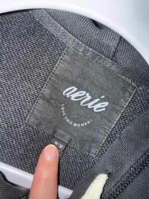 Aerie Oversized Zip-Up Hoodie Distressed thumbnail 3