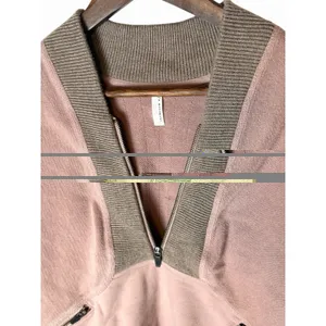 Free People FP Movement Apex Pullover Blush Pink Quarter Zip Oversized Sweater L thumbnail 8