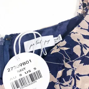 NWT Petal & Pup Navy Floral Mini Dress Size Small Long Sleeve Aline Ruffle thumbnail 5