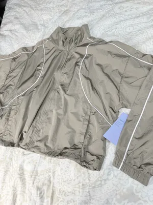 Avia Beige Bomber Jacket with White Piping - Women thumbnail 4