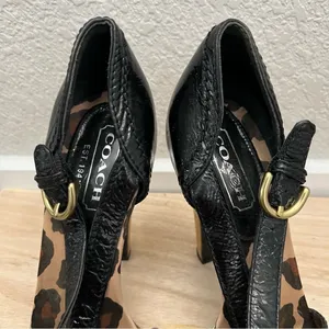 Coach Brown & Gold Cheetah Lined High Pump‎ Heels 6.5 thumbnail 6