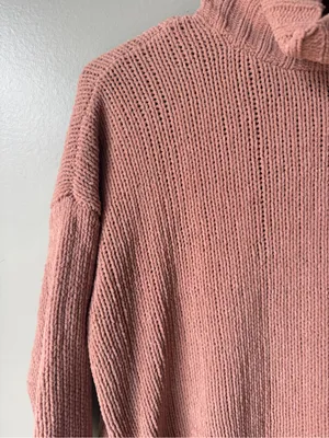 American Eagle Aerie Pink Chenille Turtleneck Sweater Women’s XS/TP thumbnail 3