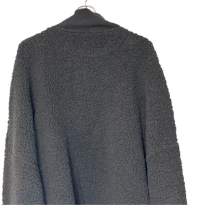 Aerie Womens Sweatshirt Sherpa 1/4 Zip Fluffy Oversized Long Sleeve Black XXL thumbnail 9