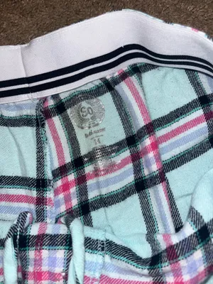 SO pj/lounge plaid bottoms medium with ties Blue thumbnail 2