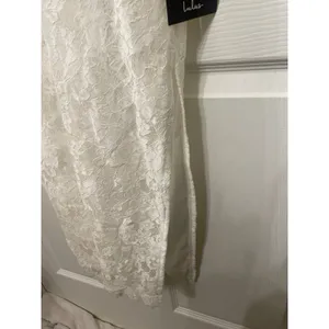 Lulus Romantic Message White Lace Midi Dress XS Bridal Shower Wedding NWT thumbnail 9