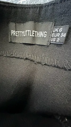 PrettyLittleThing Black Mock-Wrap Mini Skirt with Buttons - Size US 2 / UK 6 thumbnail 6