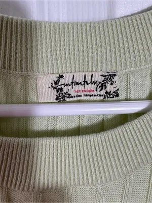 Free People Crewneck Ribbed Sweater Top Sugared Mint Green Large thumbnail 5
