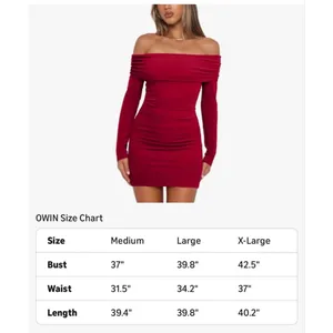 NEW Off The Shoulder Ruched Bodycon Long Sleeve Ribbed Knit Fitted Mini Dress M thumbnail 3