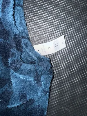 dip Nordic Extended Women's Blue Floral Fuzzed Fleece Vest Size 1X new thumbnail 3
