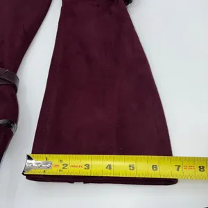 Calvin Klein Jemamine Wide‎ Calf Tall Boots Burgundy Suede Leather Heel Size 6.5 thumbnail 8