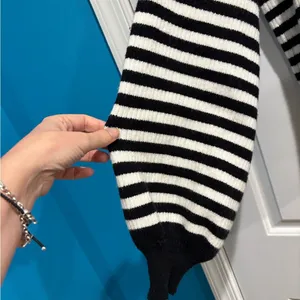 Anthropologie Sydney balloon-sleeved striped sweater sz L black white thumbnail 3