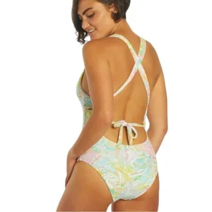 Becca‎ Hot Springs One Piece Medium Tie Dye Plunge Swimsuit thumbnail 5