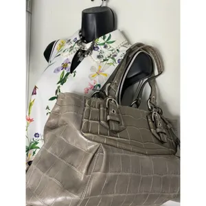 COACH Animal Embossed Leather Gray Shoulder Bag thumbnail 6
