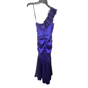 Bee Darlin Royal Blue One Shoulder Ruched Formal Mermaid Gown Size 5/6‎ thumbnail 8