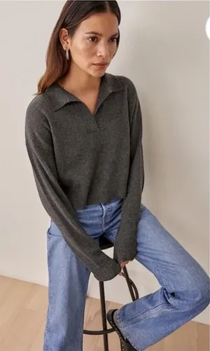 Reformation Cashmere Polo Sweater thumbnail 1
