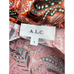 ALC Frank Alice Mini Dress Orange Rose Floral Print Cotton Size 4 thumbnail 11