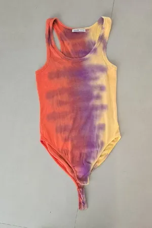 Agolde Premium Tie-Dye Ribbed Sleeveless Bodysuit Size M thumbnail 3