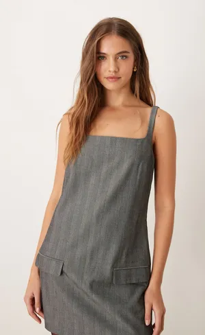 Abercrombie & Fitch Charcoal Gray Sleeveless mini Dress size Small T thumbnail 1