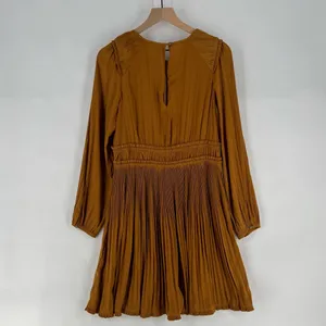 Anthropologie Maeve Saniya Mini Dress Pleated Satin Ruffle‎ Trim Feminine thumbnail 15