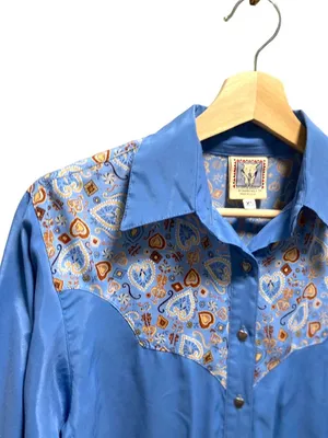 Vintage Desert West Button Down Western Shirt Blue Size XS Rodeo Country Spring thumbnail 7
