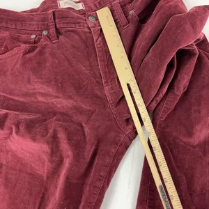 Madewell Cali Demi-Boot Jeans Womens 31 Red Corduroy Mid Rise Bootcut Stretch thumbnail 8