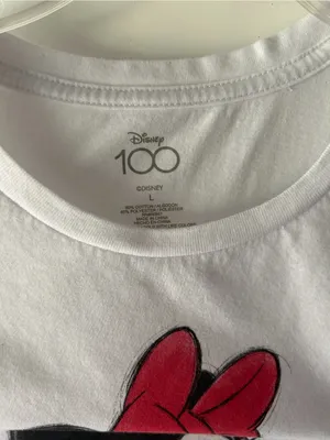 Disney White Minnie Mouse Tee with Red Bow and Blue Polka-Dot Skirt thumbnail 2