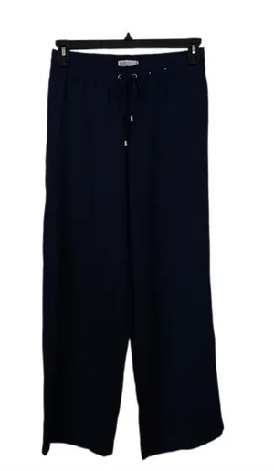 Croft & Barrow Navy Drawstring Wide-Leg Flowy Lightweight Pants Coastal Size S thumbnail 1