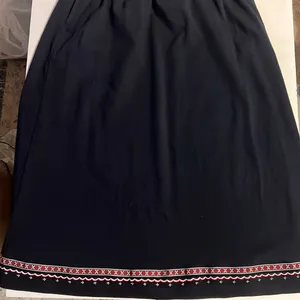 Vintage Bechamel Maxi Skirt 90s Embroidered Floral Hem Black Size large thumbnail 1