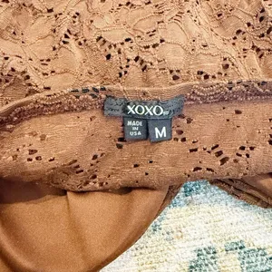 Vintage XOXO Y2K Twist Knot All Lace‎ Tube Top Medium Chocolate Brown 90s Indie thumbnail 6