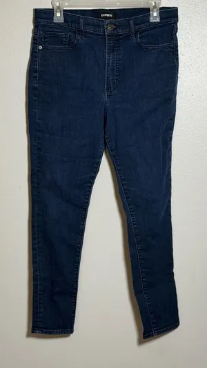 Express Denim High Rise Dark Blue Streetwear Women's Skinny Jeans size‎ 12R thumbnail 1
