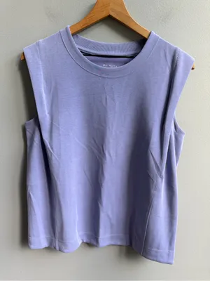 Athleta Seasoft Tank Sweatshirt Dusk Purple Lavender Size Medium Sleeveless Top thumbnail 3
