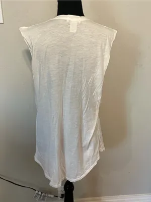 White "I love Public school boys" graphic muscle tank t-shirt by JCrew Size M thumbnail 2