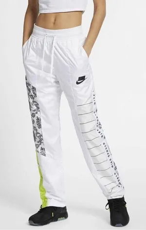 Nike Women's Woven Track Trousers Sweats Pants Joggers White/Black Size XS New thumbnail 1