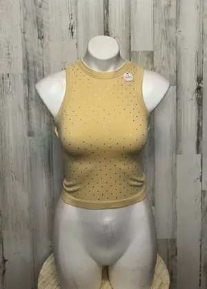 Tank top with rhinestones Tan thumbnail 1
